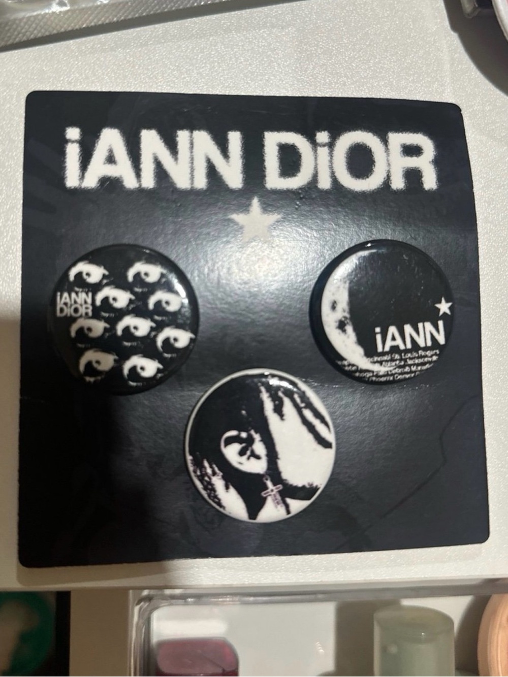 Iann Dior 3-Piece Button Pin Set – Unopened / Original Packaging
